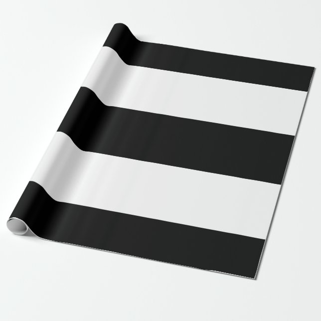 Black White Stripes Wrapping Paper (Unrolled)