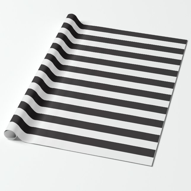 Black White Stripes Wrapping Paper (Unrolled)