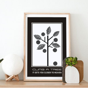 Black white stylised tree motivational poster
