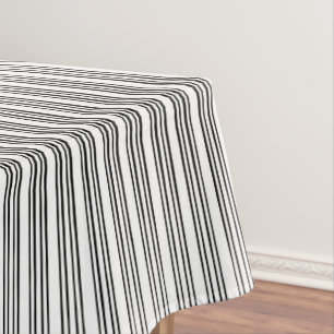 Black/White Stylish Irregular Stripe Pattern Tablecloth
