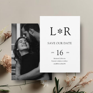 Black & White | Stylish Modern Save the Date Invitation