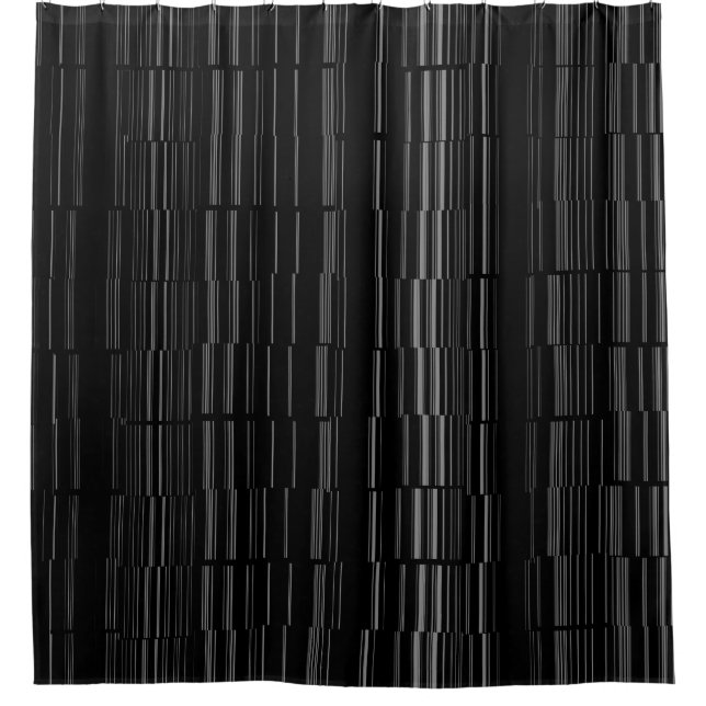 Black/White Stylish Stripe Pattern Shower Curtain (Front)