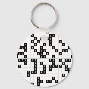 black white sudoku key ring