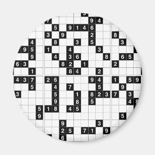 black white sudoku magnet