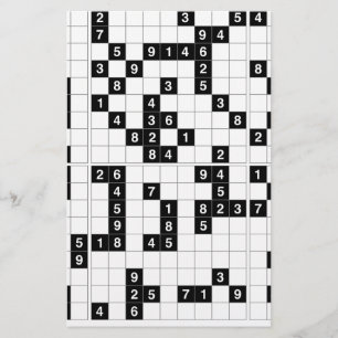 black white sudoku stationery