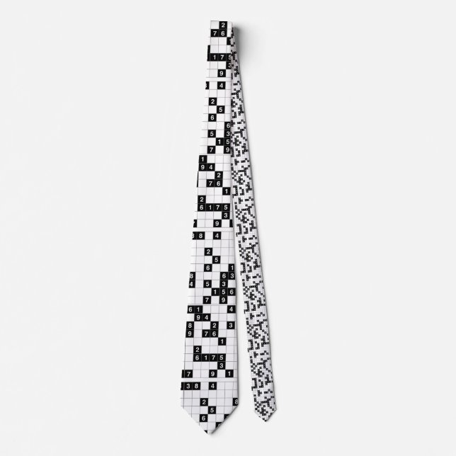 black white sudoku tie (Front)