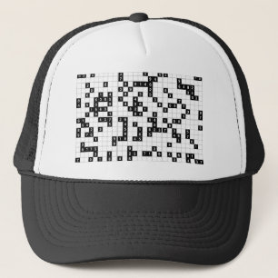 black white sudoku trucker hat