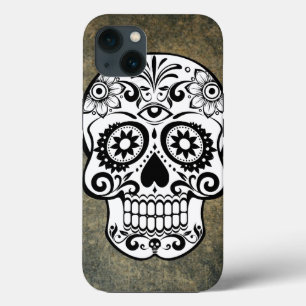 Black & White Sugar Skull iPhone 13 Case