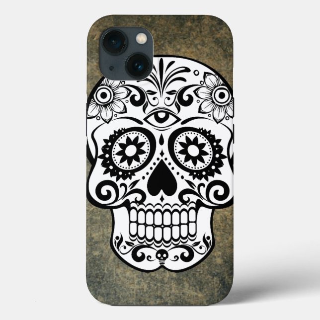 Black & White Sugar Skull Case-Mate iPhone Case (Back)