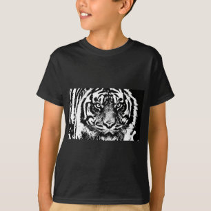 Black White Sumatran Borneo Tiger Eye Artwork T-Shirt