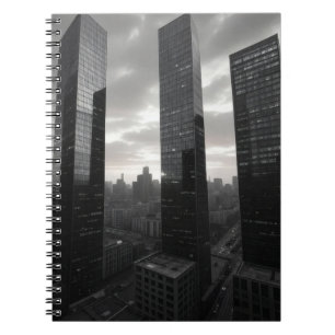 Black White Sunset Skyscraper Notebook