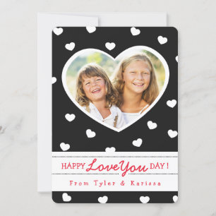 Black & White Sweet Hearts Valentine Photo Card