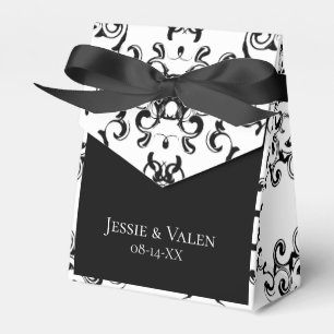 Black & White Swirl Gothic Wedding Favour Box