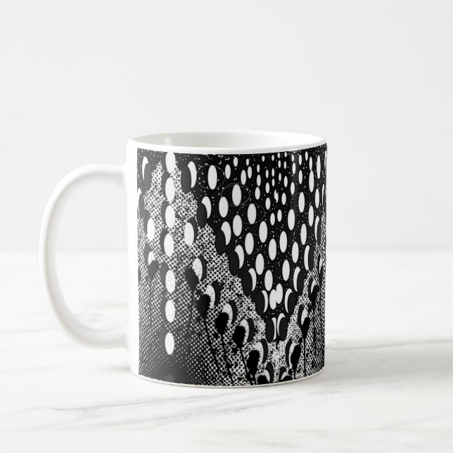 Black & White Swirl Mug – Bold Abstract Geometric  (Left)