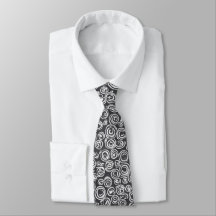 Black & White Swirled Neck Tie