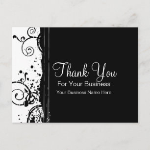 Black & White Swirls :: Business Postcard Template