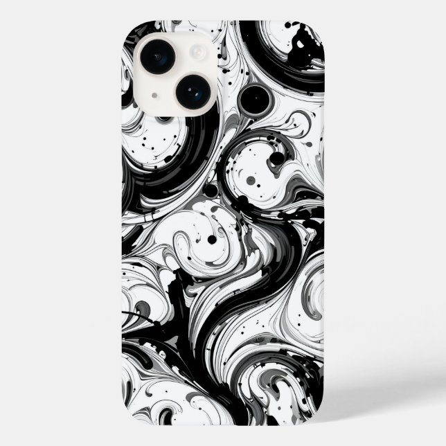 black & white swirly iPhone / iPad case (Back)