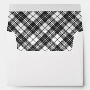 Black white tartan plaid winter Christmas pattern Envelope