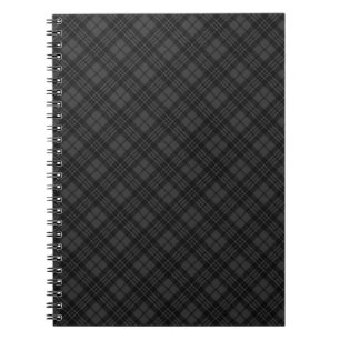 Black white tartan plaid winter Christmas pattern Notebook