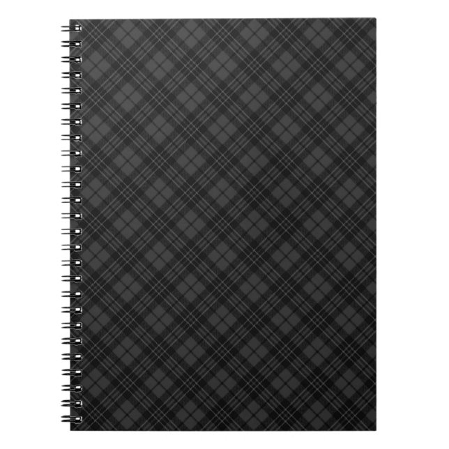Black white tartan plaid winter Christmas pattern Notebook (Front)