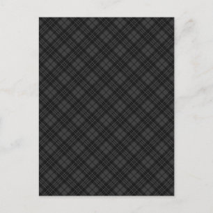 Black white tartan plaid winter Christmas pattern Postcard