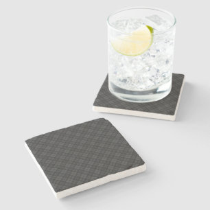 Black white tartan plaid winter Christmas pattern Stone Coaster