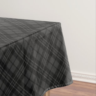 Black white tartan plaid winter Christmas pattern Tablecloth