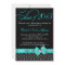 Black White Teal Polka Dot Graduation Invitation