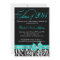 Black White Teal Zebra 2014 Graduation Invitation