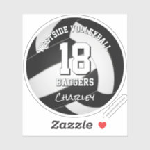 black white team colours volleyball player name