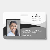 Black White Template Business Logo Photo Name ID