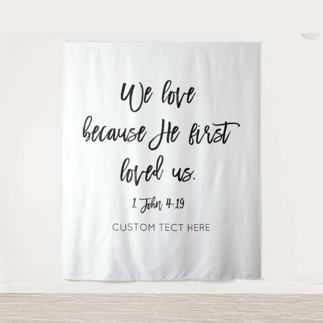 Black & white text backdrop photo backdrop tapestry (Front)