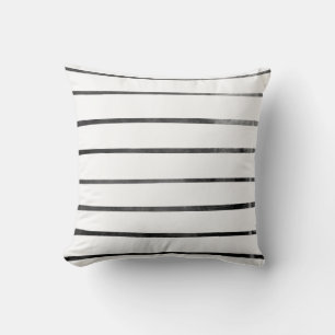 Black/White Textured Stripes Cushion