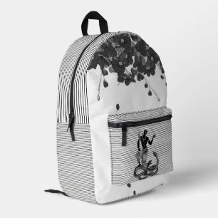 black white thai snake, songkarn, thai new year printed backpack