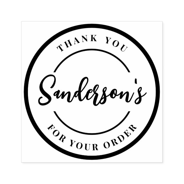 Black White Thank You For Your Order Business Rubber Stamp (Imprint)