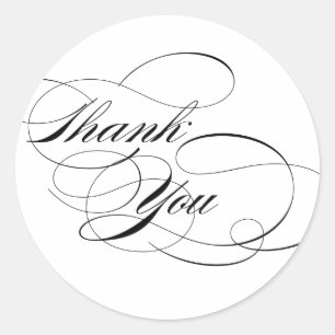 Black & White Thank You Sticker