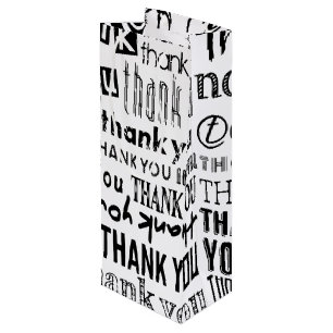 Black & White THANK YOU Typography Gift Bag
