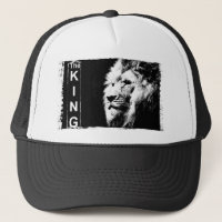 Black White The King Modern Elegant Pop Art Lion