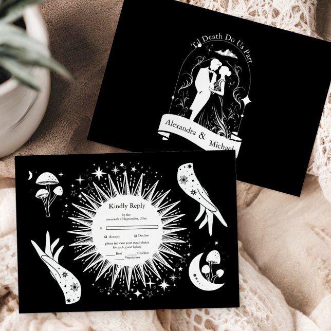 Black White The Lovers Tarot Card  Wedding (Creator Uploaded)