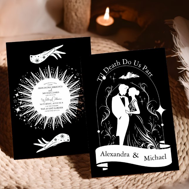 Black White The Lovers Tarot Card  Wedding (Creator Uploaded)
