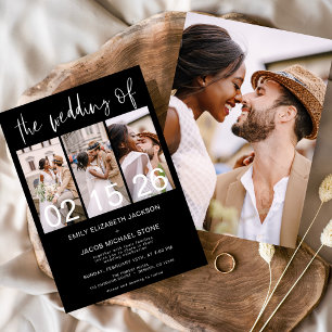 Black White The Wedding of Photo Simple Minimalist Invitation