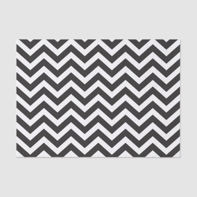 Black & White Thick Chevron Wedding New Year's Eve Tissue Paper (Front)
