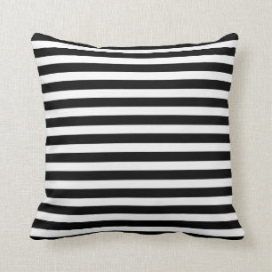 Black & White Thin Stripes Pillow