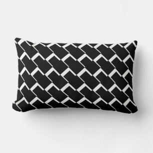 Black white Throw Pillow, Lumbar Pillow 13" x 21"