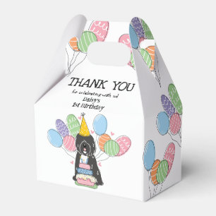 Black White Tibetan Terrier Dog Thank You Favour Box