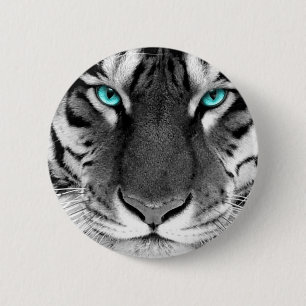 Black White Tiger 6 Cm Round Badge