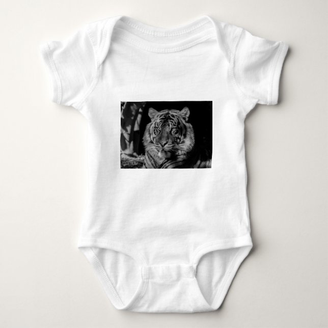 Black & White Tiger Baby Bodysuit (Front)