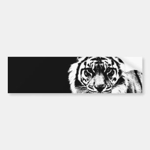Black & White Tiger Bumper Sticker