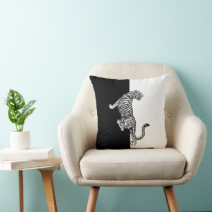 Black White Tiger  Cushion
