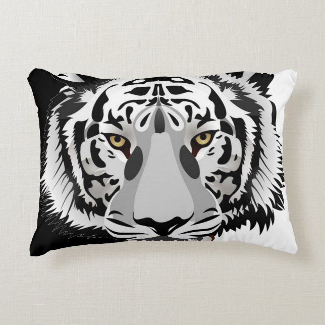 Black White Tiger  Decorative Cushion (Front)